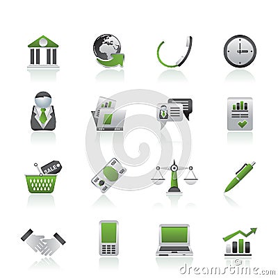 Business and office objects icons Vector Illustration