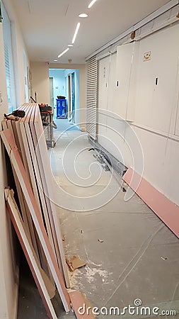 Business office overhaul, repair and finishing Stock Photo