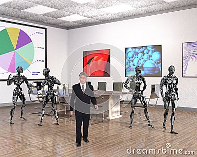 Business Office, Technology, Robots, Sales Stock Photo