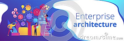 Enterprise architecture concept banner header Vector Illustration