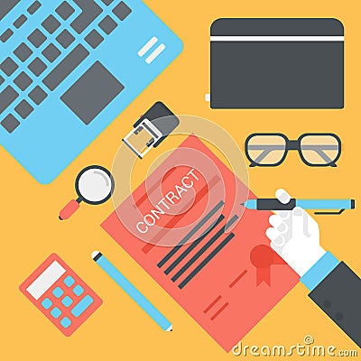 Business opportunity contract supply concept flat style vector Vector Illustration