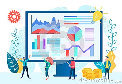 Business optimization, infographics of statistics of the selling site Vector Illustration