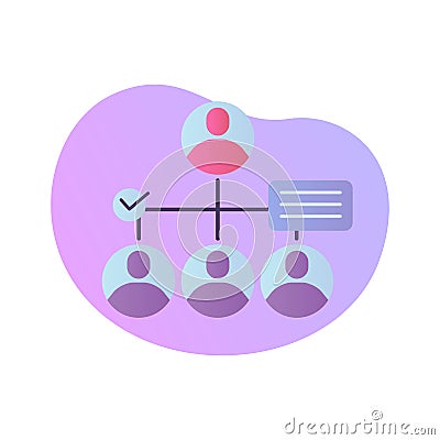 Business organization structure people user icon with modern color full and fluid shape wave vector Stock Photo