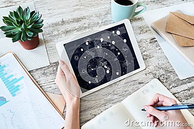 Business organizational structure, strategy development, ERP - Enterprise resource planning concept. Stock Photo