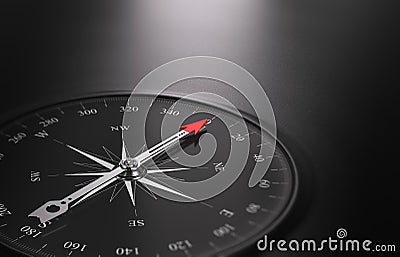 Business Orientation Background, Compass on the Left Cartoon Illustration