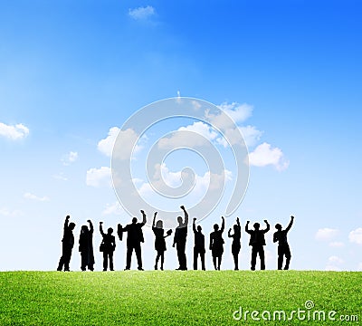 Business Outdoor Team Teamwork Collboration Support Concept Stock Photo
