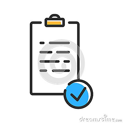 Business outline document. Paper document icon. Vector illustration concept Cartoon Illustration