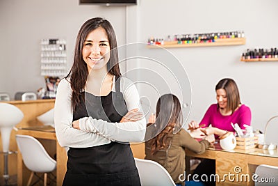 Business owner in a nail salon Stock Photo
