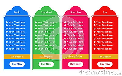 Business Package Plans Vector Illustration