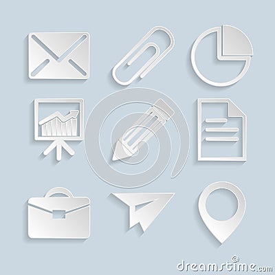 Business Paper Icons Vector Illustration