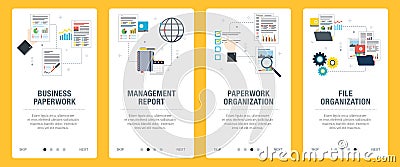 Business, paperwork, management, report and organization ?icons Vector Illustration