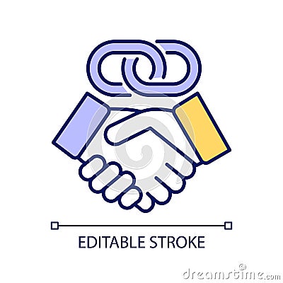 Business partner agreement RGB color icon Vector Illustration