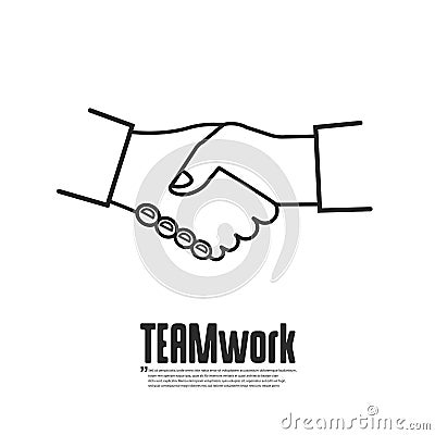 Business partner handshake line Stock Photo