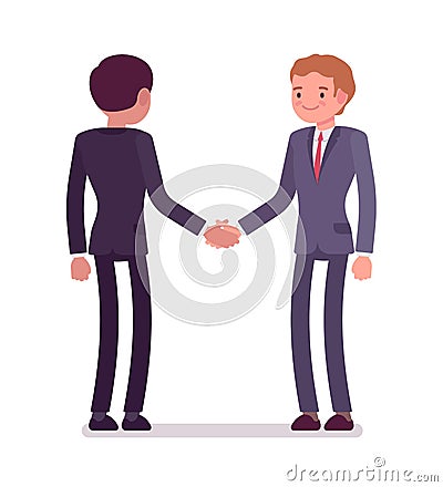 Business partners handshaking Vector Illustration