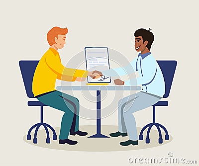 Business partners making agreement illustration Vector Illustration