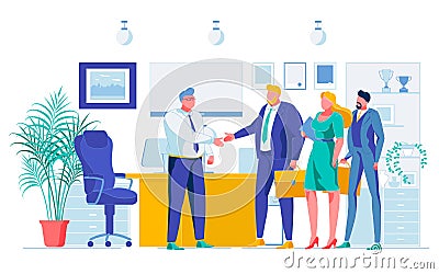 Business Partners Successful Negotiation Cartoon Vector Illustration