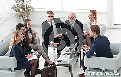 Business partners and business team discussing a new contrac Stock Photo