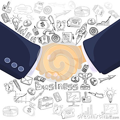 Business partnership concept icons composition Vector Illustration