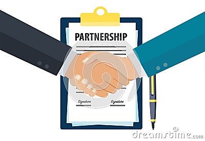 Business partnership handshake Vector Illustration