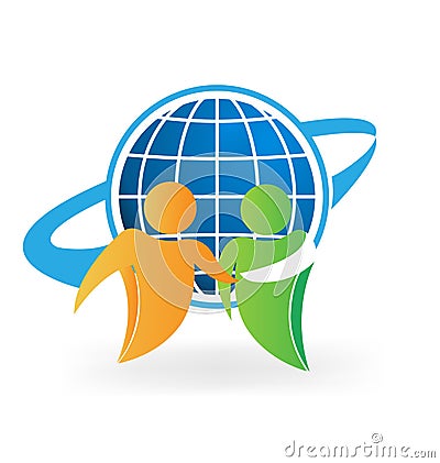 Business partnership worldwide collaboration icon Vector Illustration