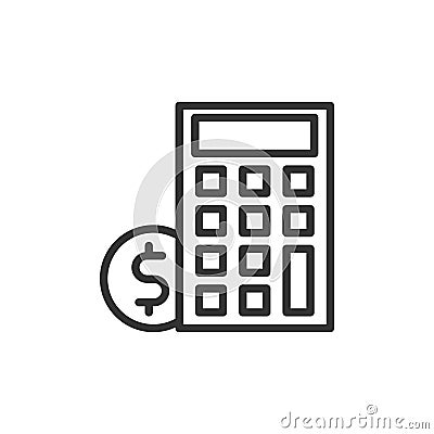 business payday icon with calculator line style vector illustration Vector Illustration