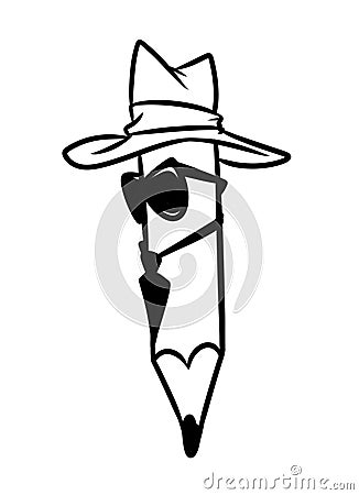 Business Pencil character cartoon illustration coloring page Cartoon Illustration