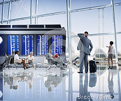 Business People Airport Terminal Travel Departure Concept Stock Photo