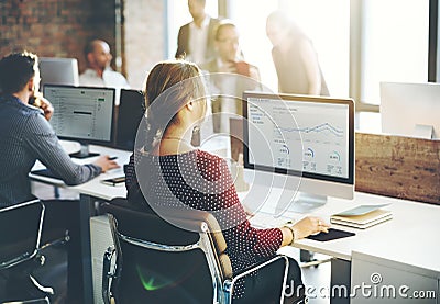 Business People Analysis Thinking Finance Growth Success Concept Stock Photo