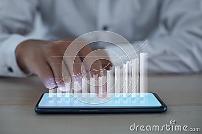 Business people analyze financial charts growth and success Stock Photo