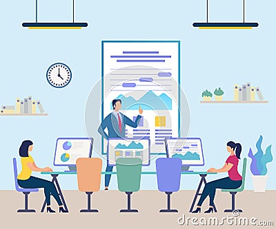 Business People Attending Professional Training Vector Illustration
