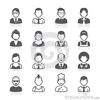 Business people avatar icons. Vector Illustration