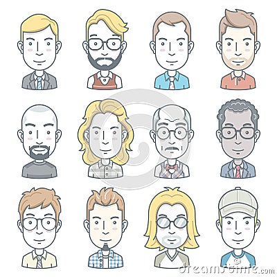 Business people avatar icons. Vector Illustration