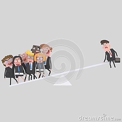 Business people balance. 3D Cartoon Illustration