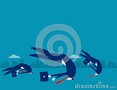 Business people burying head in the ground. Concept business vector illustration Vector Illustration