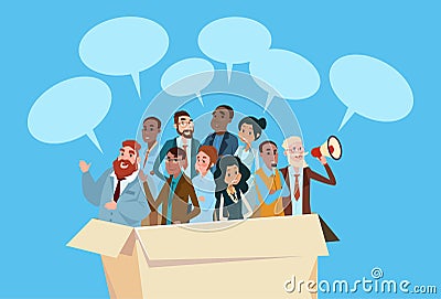 Business People Candidate In Box Group Businesspeople Human Resources Crowd Vector Illustration