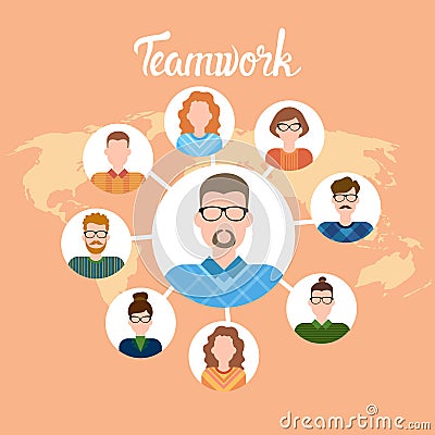 Business People Cartoon Character Set Man Woman International Worker Collection Vector Illustration