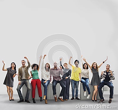 Business People Casual Cheerful Successful Friendship Concept Stock Photo
