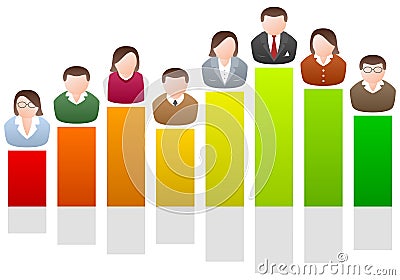 Business People on Chart Vector Illustration