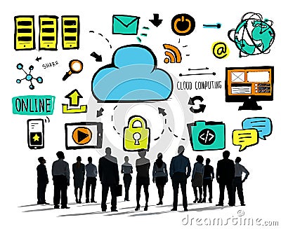 Business People Cloud Computing Aspiration Team Concept Stock Photo