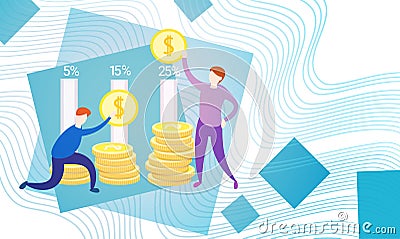 Business People With Coin Money Currency Rich Businesspeople Finance Success Vector Illustration