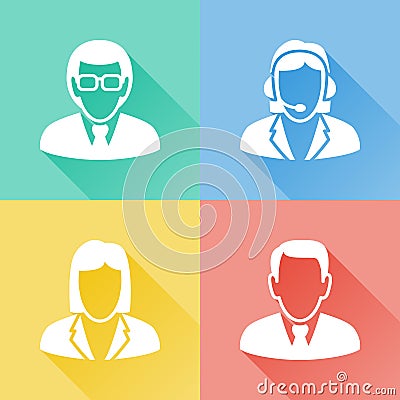 Business people colorful flat icons Vector Illustration