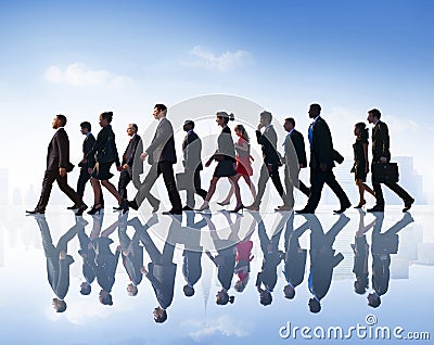 Business People Commuter Walking City Concept Stock Photo