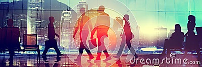 Business People Commuter Walking City Scape Corporate Concept Stock Photo