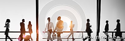 Business People Commuter Walking Rush Hour Concept Stock Photo