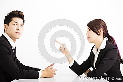 Business people with complain concept Stock Photo