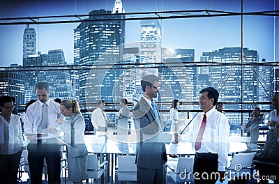 Business People Conference Meeting Boardroom Working Conversation Concept Stock Photo