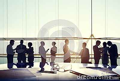 Business People Connection Interaction Handshake Agreement Greet Stock Photo