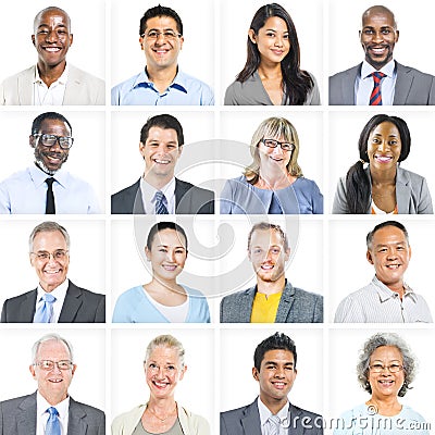 Business People Corporate Set of Faces Concept Stock Photo