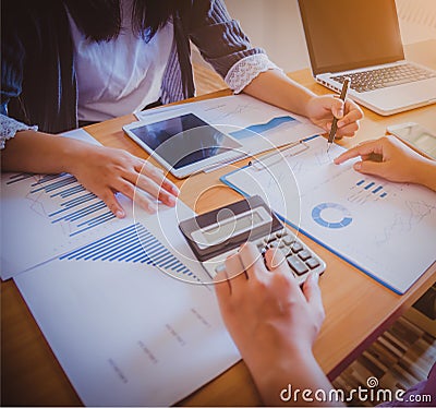 Business people discuss together about there work Stock Photo