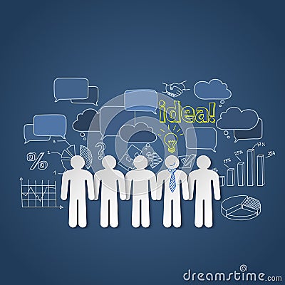 Business people discussion group teamwork idea Vector Illustration